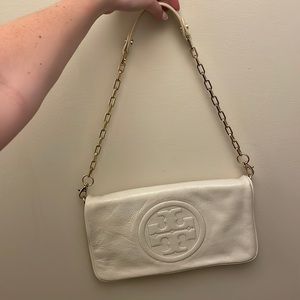 Tory Burch Convertible Shoulder Bag + Clutch Ivory
